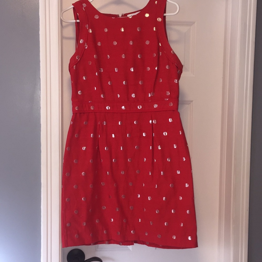 Red polka dot dress